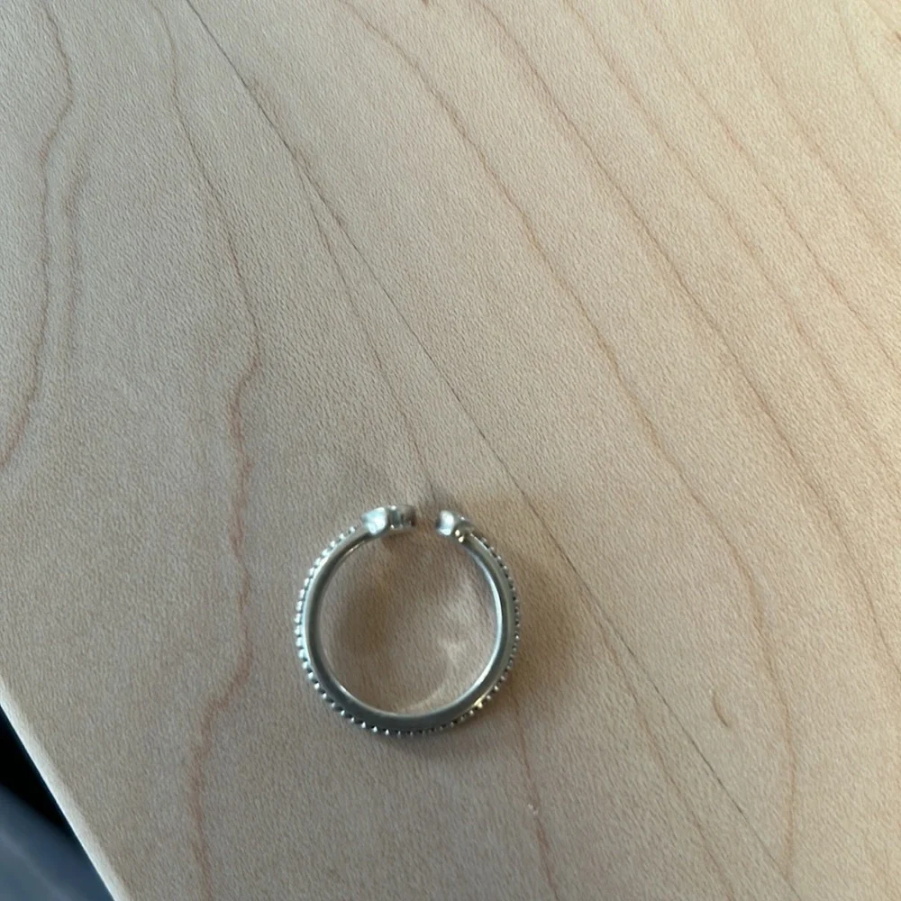 Pandora beaded two hearts open ring 50 - Picture 7 of 7